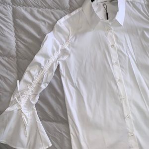 Calvin Klein Button-up Blouse w/ bell sleeves CA